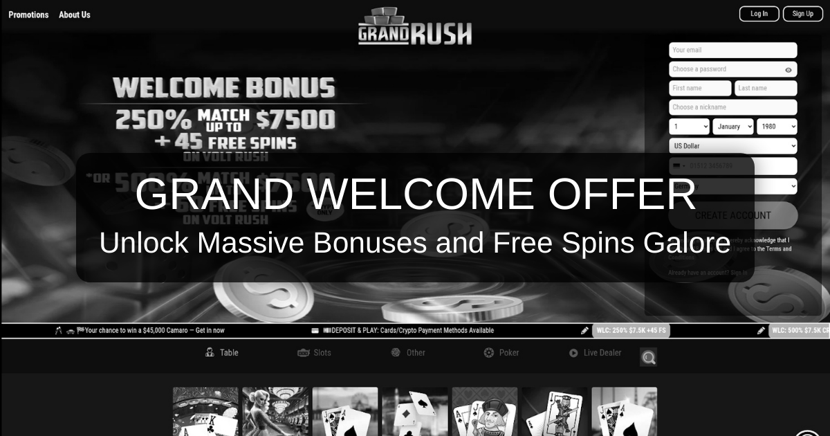 Grand Rush Casino banner